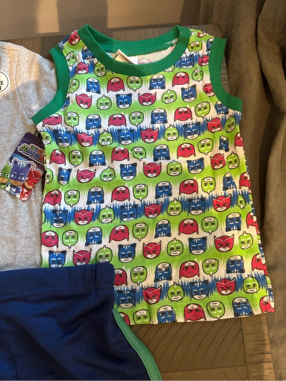 Hasbro Kids PJ Set in Gray, Green, Blue